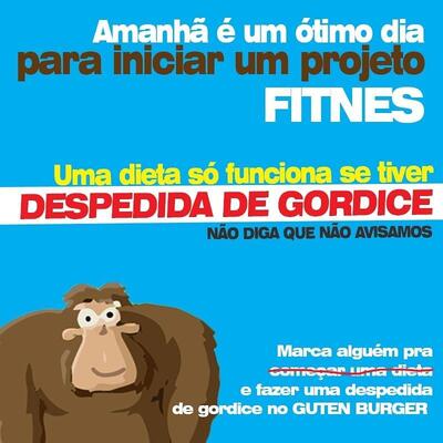 Aqui está a publicidade do Guten Burger