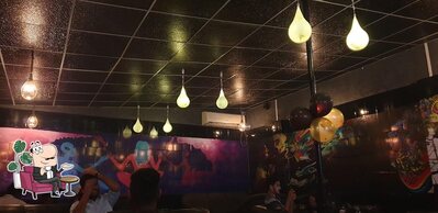 Take a seat at one of the tables at Vatika hookah parlour