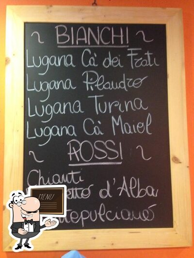 Il menu sulla lavagna elenca le opzioni possibili