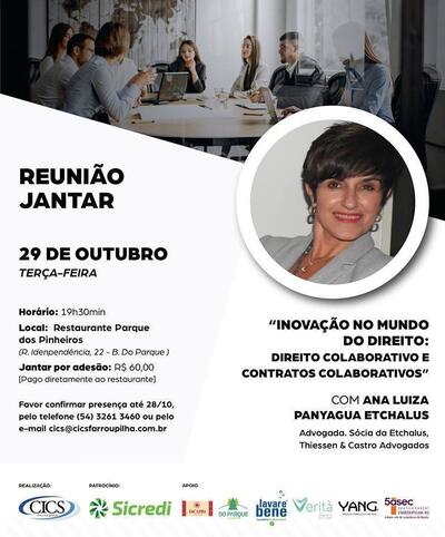 A publicidade mostra informações sobre o Restaurante Parque dos Pinheiros