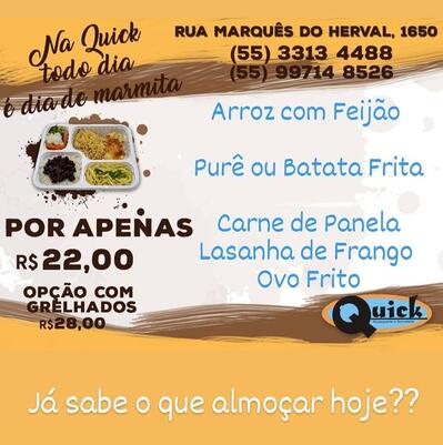 Aqui está a publicidade do Restaurante Quick