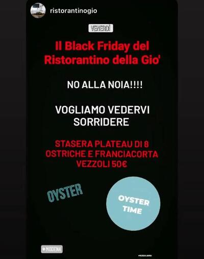 La pubblicità mostra le informazioni su Ristorantino della Giò