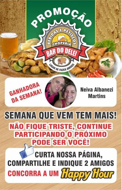 Aqui está a publicidade do Bar do Delei Cianorte PR