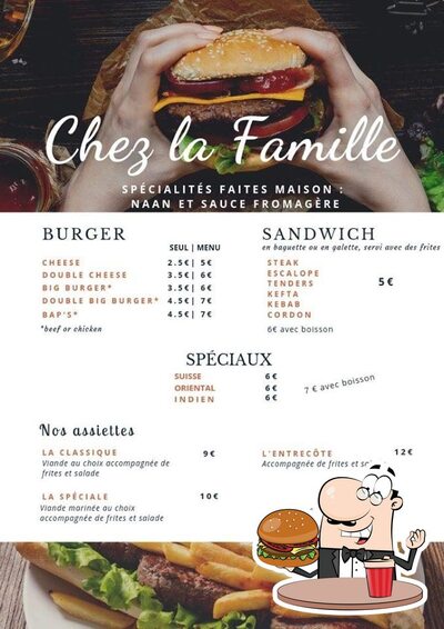 Faites-vous plaisir avec un hamburger à Chez La Famille