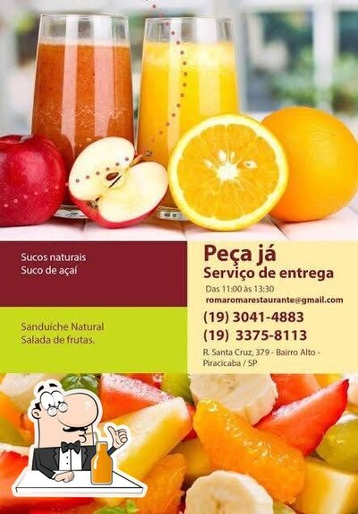 Restaurante Romã Piracicaba offerece uma variedade de bebidas