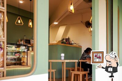 Take a seat at one of the tables at The bread co
