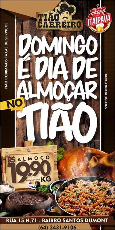 Leia as informações sobre o Tião Carreiro Espetos e Porcões