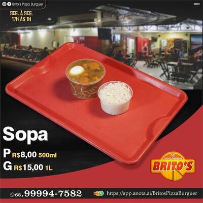 Aqui está a publicidade do Brito's PIZZA Burguer