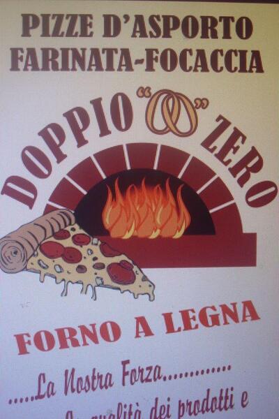 La pubblicità contiene informazioni su Pizzeria Doppio Zero
