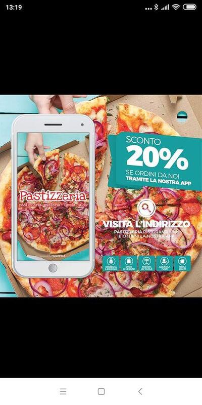 L'annonce publicitaire montre les informations sur Pastizzeria