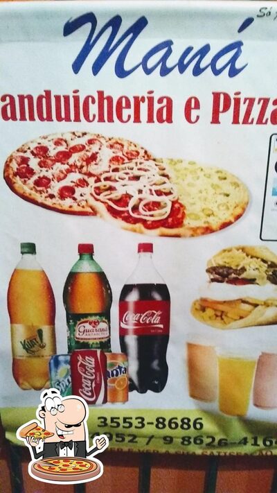 Consiga pizza no Mana sanduicheria e pizzaria