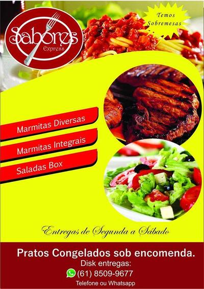 A publicidade mostra informações sobre o Sabores Express