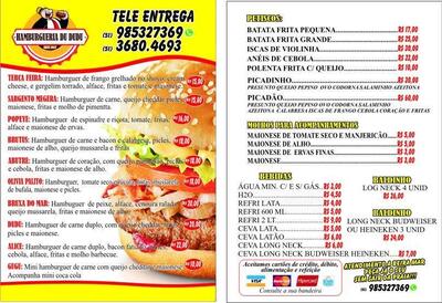 Leia as informações sobre o Hamburgueria Du Dudu