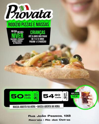 Aqui está a publicidade do Pizzaria Provata