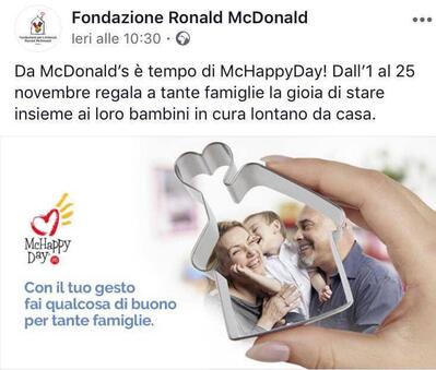 Ecco la pubblicità di McDonald's