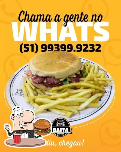 Peça um dos hambúrgueres disponíveis no Baita Burguer Delivery Gravataí RS