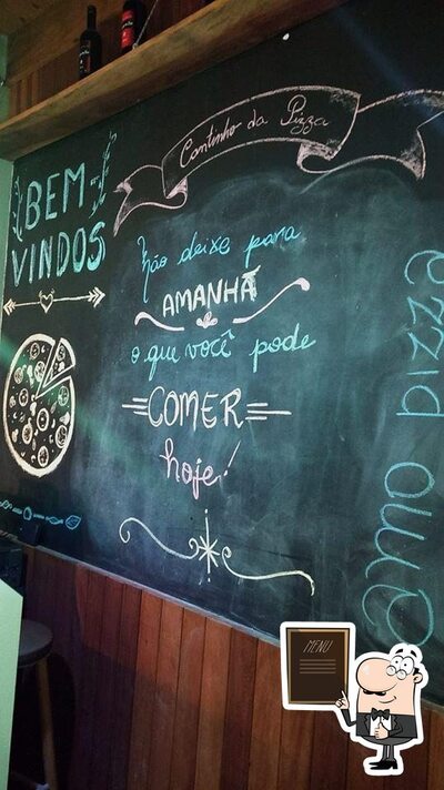 O Cantinho da Pizza Rio Grande RS apresenta um menu de quadro negro
