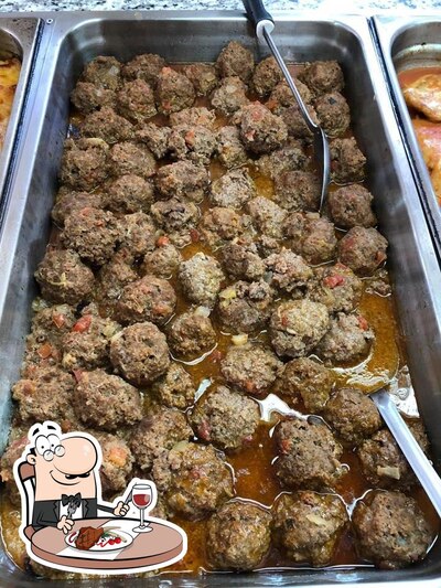 Peça refeições de carne do menu