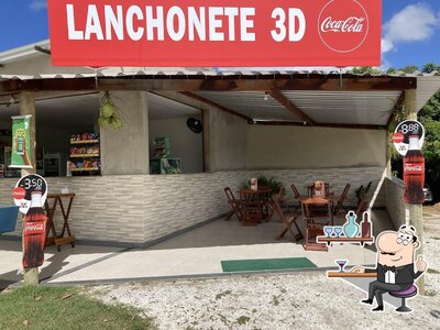 Sente em uma das mesas no Lanchonete 3D