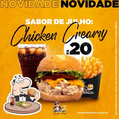 Delicie-se com um hambúrguer no Taberna do Pirata