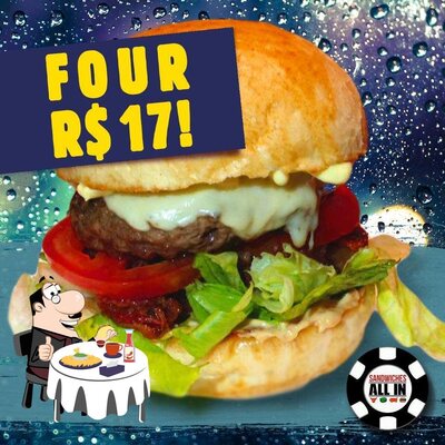 Experimente um dos hambúrgueres oferecidos no All In Sandwiches