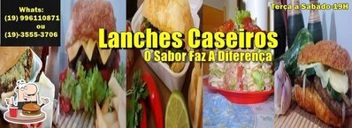 Experimente um hambúrguer no Lanches Caseiros