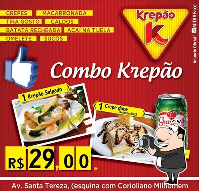 A publicidade apresenta informações sobre o Krepão