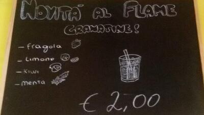 Il menu sulla lavagna elenca le opzioni possibili
