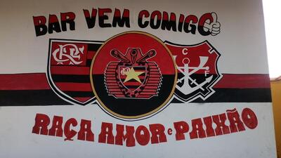 A publicidade mostra informações sobre o Bar do Flamengo - Vem Comigo !