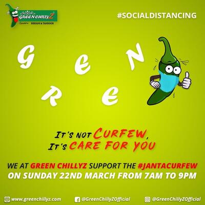 The advertisement displays information about Green Chillyz