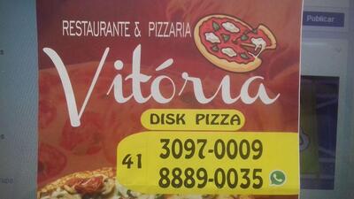 A publicidade apresenta informações sobre o Pizzaria Vitoria Pinhais PR