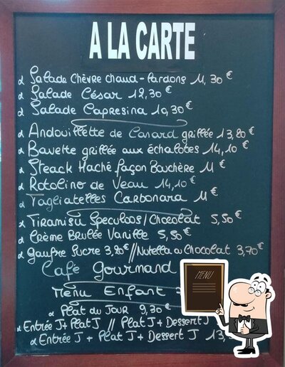 Azzurro offre un tableau affichant le menu