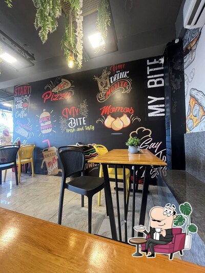 Take a seat at one of the tables at My Bite