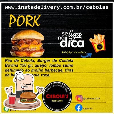 Consiga um hambúrguer no Cebola's Burg