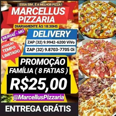 Aqui está a publicidade do Marcellus Pizzaria