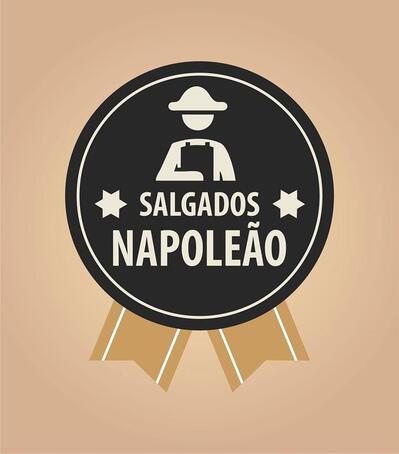 A representação gráfica da marca do Salgados Napoleão