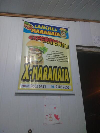 A publicidade apresenta informações sobre o Maranata Lanches