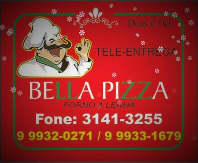 O logotipo do Bella Pizza Parobe