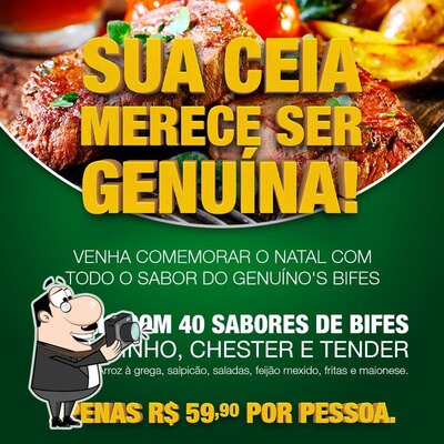 A publicidade mostra informações sobre o Genuíno's Bife