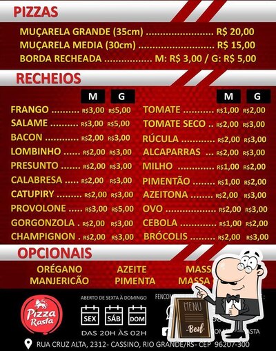 Aqui está a publicidade do Pizza Rasta