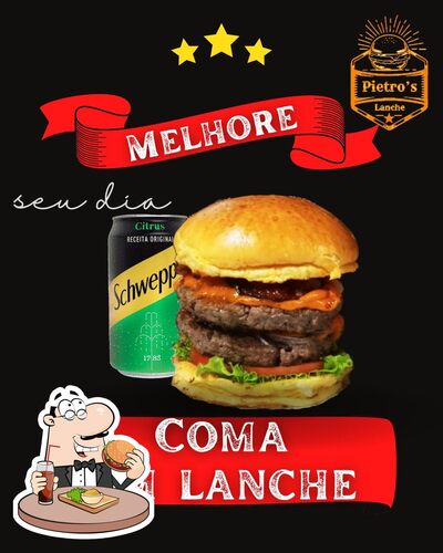 Peça um dos hambúrgueres oferecidos no PIETRO'S Lanches e Açai