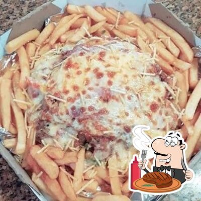 Peça refeições de carne no Mana'Di Pizzaria