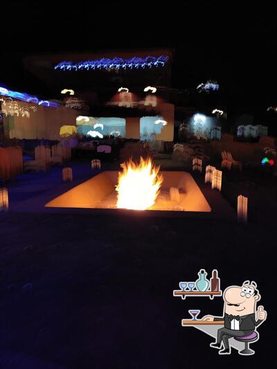 The interior of Bonfire Restaurant Leh