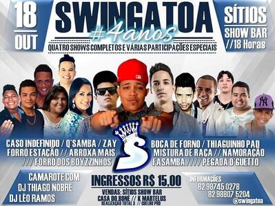 Aqui está a publicidade do Sítios Show Bar