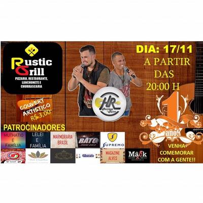 A publicidade mostra informações sobre o Rustic Grill