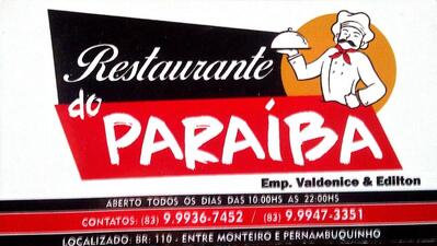 Aqui está a publicidade do Restaurante do PARAÍBA