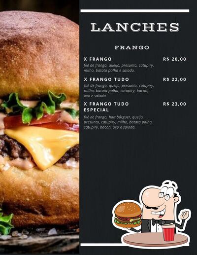 Peça um dos hambúrgueres disponíveis no Bar do Sabirú