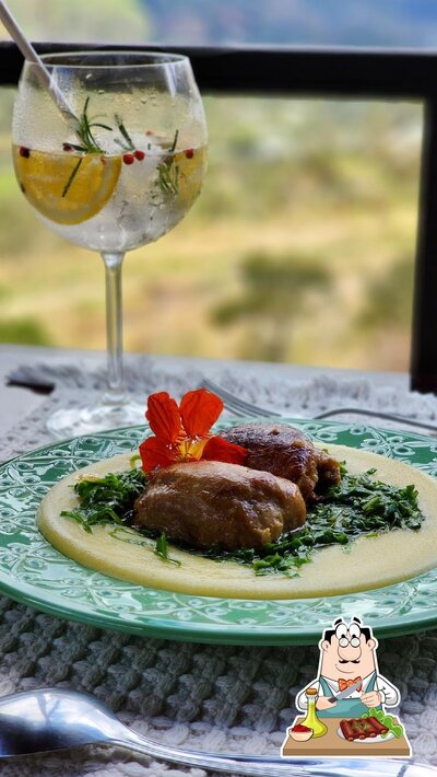 Experimente pratos de carne do menu