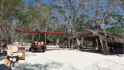 a área exterior é uma característica importante do Restaurante Raízes Do Mangue