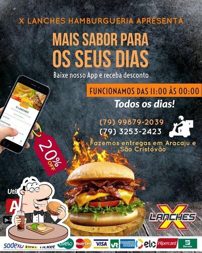 Deguste um dos hambúrgueres servidos no X LANCHES - HAMBURGUERIA